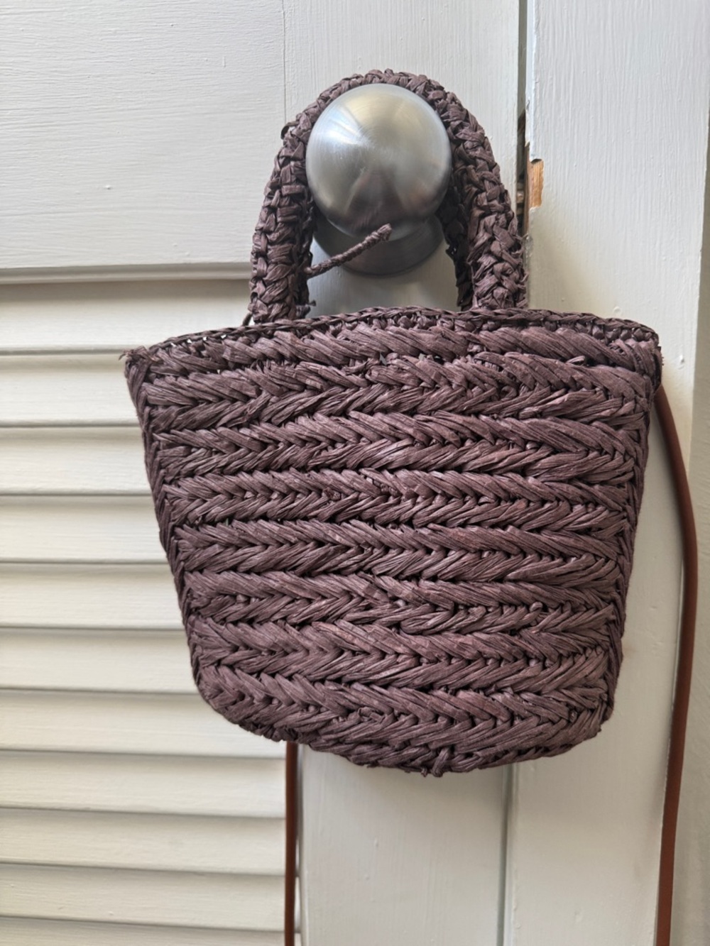J. Crew Mauve Woven Mini Tote